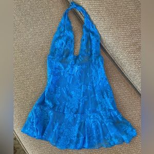 Victoria Secret Bright Blue Lace Lingerie